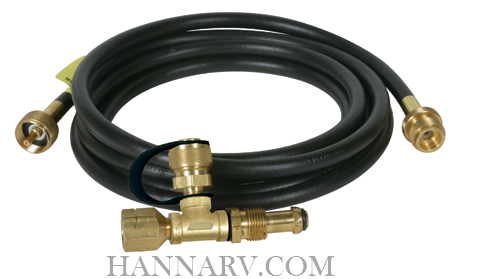 Camco | 59103 | 3-Port Brass Propane Tee With 12 Foot Hose